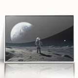 Astronaut Wall Art: Space Explorer Canvas with Cosmic Sunburst