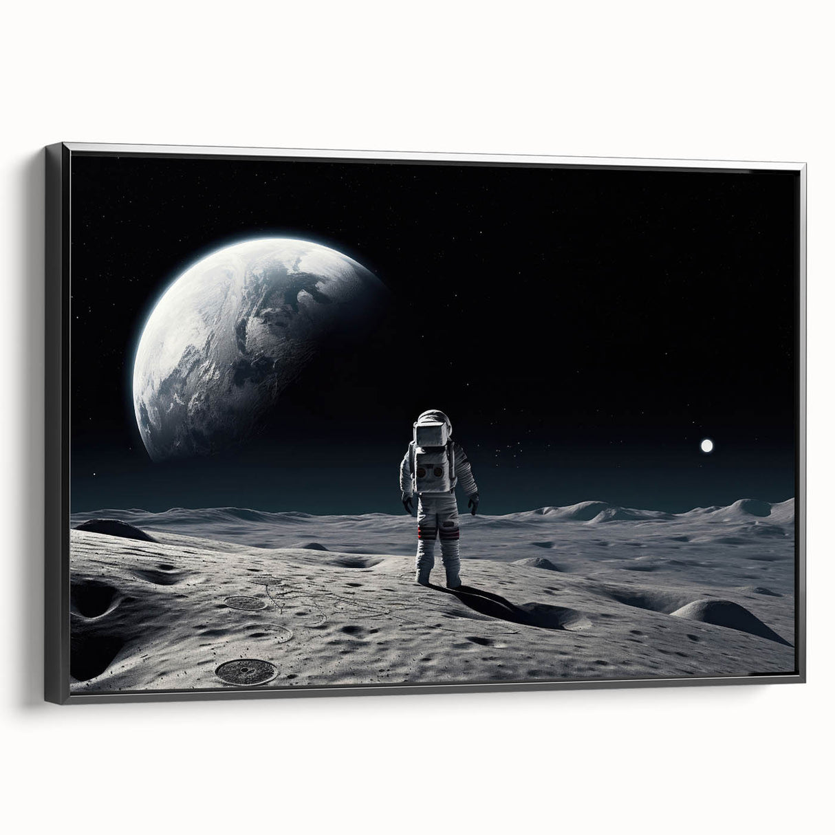 Astronaut Wall Art: Space Explorer Canvas with Cosmic Sunburst