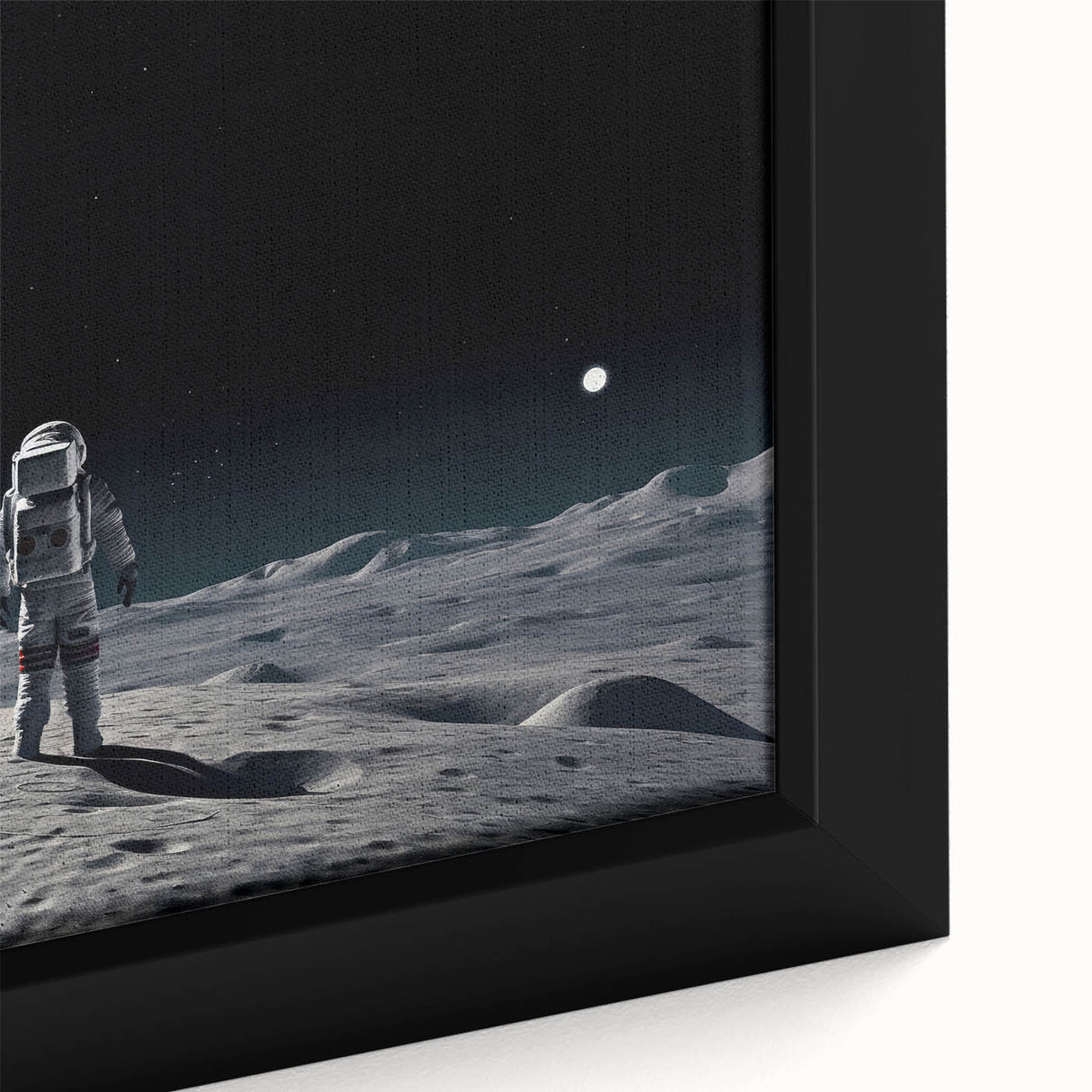 Astronaut Wall Art: Space Explorer Canvas with Cosmic Sunburst