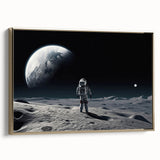 Astronaut Wall Art: Space Explorer Canvas with Cosmic Sunburst