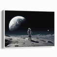 Astronaut Wall Art: Space Explorer Canvas with Cosmic Sunburst