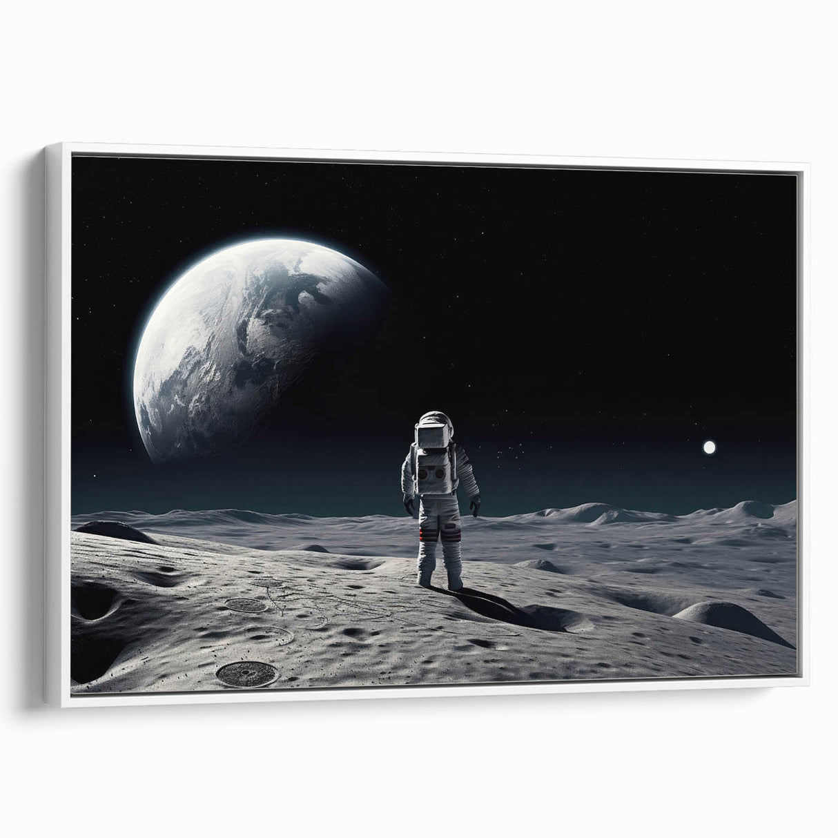 Astronaut Wall Art: Space Explorer Canvas with Cosmic Sunburst
