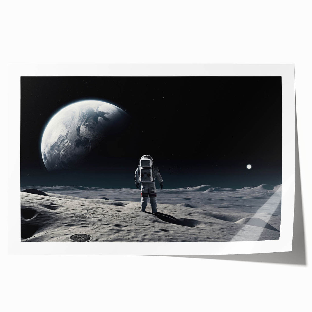 Astronaut Wall Art: Space Explorer Canvas with Cosmic Sunburst