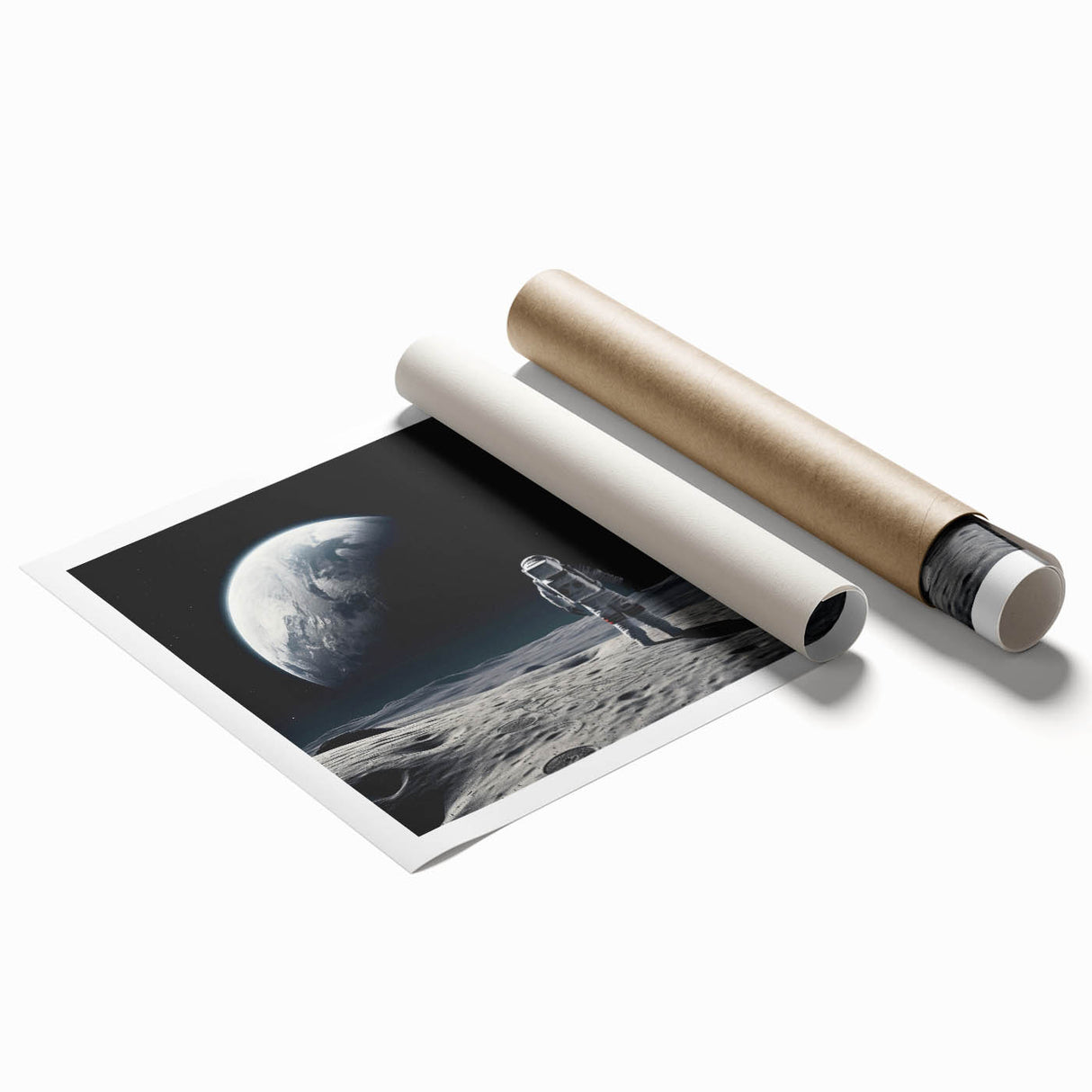 Astronaut Wall Art: Space Explorer Canvas with Cosmic Sunburst
