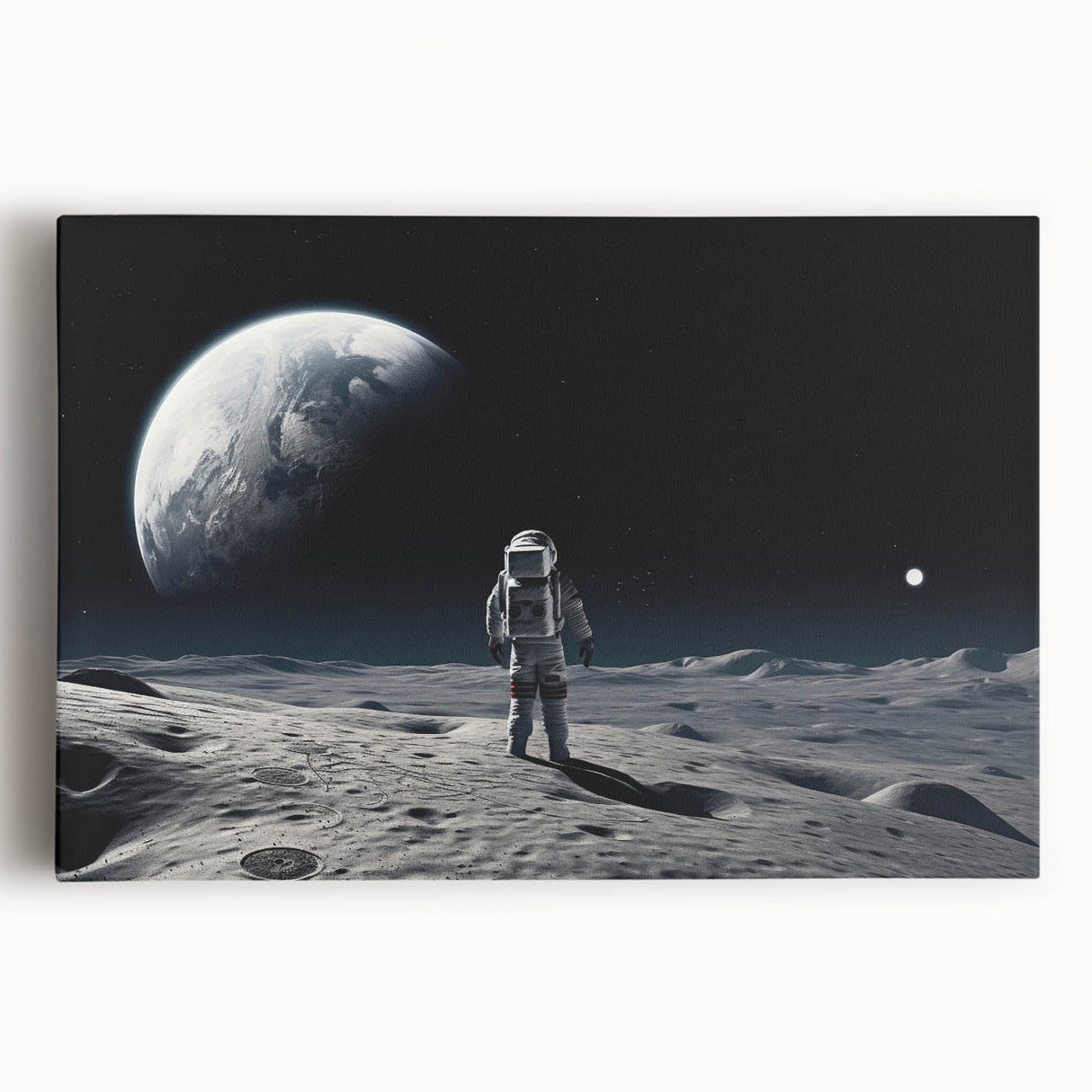 Astronaut Wall Art: Space Explorer Canvas with Cosmic Sunburst