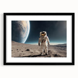 Astronaut Wall Art: Space Explorer Canvas on Lunar Landscape