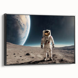 Astronaut Wall Art: Space Explorer Canvas on Lunar Landscape