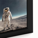 Astronaut Wall Art: Space Explorer Canvas on Lunar Landscape
