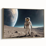 Astronaut Wall Art: Space Explorer Canvas on Lunar Landscape