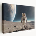Astronaut Wall Art: Space Explorer Canvas on Lunar Landscape