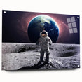 Astronaut Wall Art: Space Explorer Canvas with Earth and Galaxy View