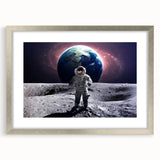 Astronaut Wall Art: Space Explorer Canvas with Earth and Galaxy View