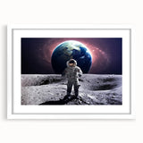 Astronaut Wall Art: Space Explorer Canvas with Earth and Galaxy View
