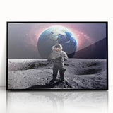 Astronaut Wall Art: Space Explorer Canvas with Earth and Galaxy View