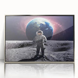 Astronaut Wall Art: Space Explorer Canvas with Earth and Galaxy View