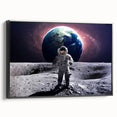 Astronaut Wall Art: Space Explorer Canvas with Earth and Galaxy View