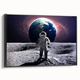 Astronaut Wall Art: Space Explorer Canvas with Earth and Galaxy View
