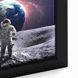 Astronaut Wall Art: Space Explorer Canvas with Earth and Galaxy View