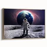 Astronaut Wall Art: Space Explorer Canvas with Earth and Galaxy View