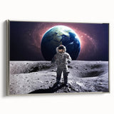 Astronaut Wall Art: Space Explorer Canvas with Earth and Galaxy View