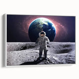 Astronaut Wall Art: Space Explorer Canvas with Earth and Galaxy View