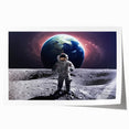 Astronaut Wall Art: Space Explorer Canvas with Earth and Galaxy View