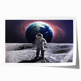 Astronaut Wall Art: Space Explorer Canvas with Earth and Galaxy View