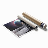 Astronaut Wall Art: Space Explorer Canvas with Earth and Galaxy View