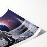 Astronaut Wall Art: Space Explorer Canvas with Earth and Galaxy View