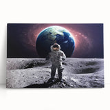 Astronaut Wall Art: Space Explorer Canvas with Earth and Galaxy View