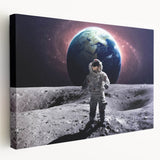 Astronaut Wall Art: Space Explorer Canvas with Earth and Galaxy View