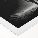 Astronaut Wall Art: Black and White Space Explorer Canvas with Moon View