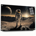 Astronaut Wall Art: Cosmic Explorer Canvas with Lunar and Galaxy View