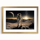 Astronaut Wall Art: Cosmic Explorer Canvas with Lunar and Galaxy View