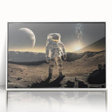 Astronaut Wall Art: Cosmic Explorer Canvas with Lunar and Galaxy View