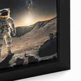 Astronaut Wall Art: Cosmic Explorer Canvas with Lunar and Galaxy View