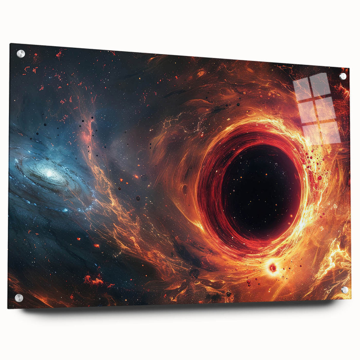 Fiery Black Hole Wall Art | Cosmic Space-Themed Canvas Print | Galaxy Decor