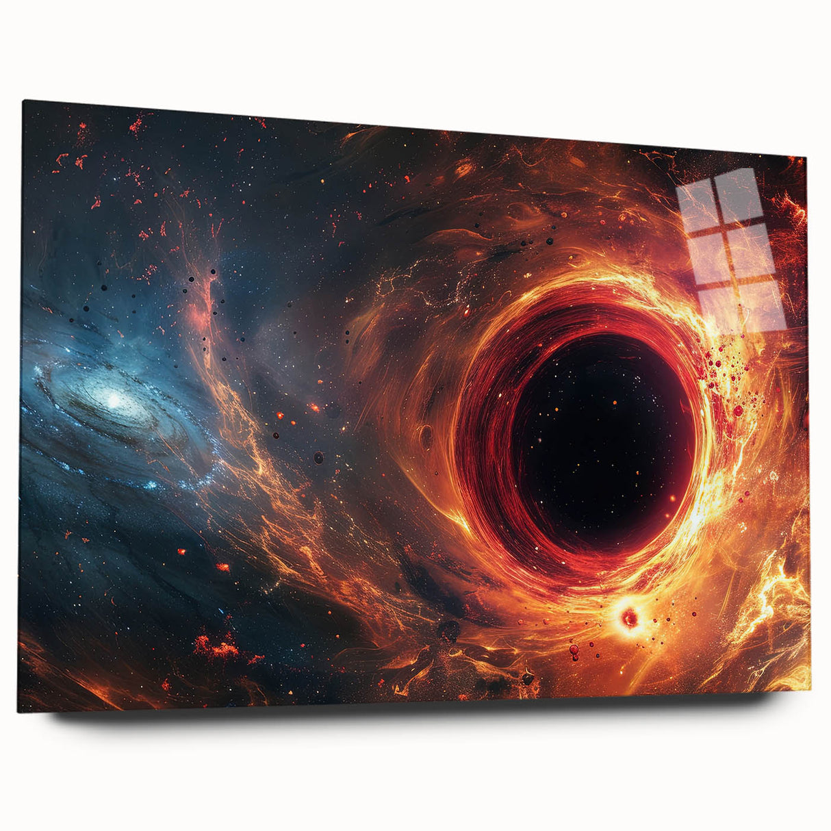 Fiery Black Hole Wall Art | Cosmic Space-Themed Canvas Print | Galaxy Decor