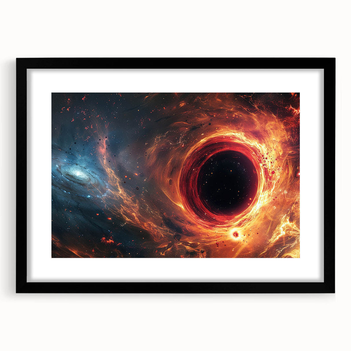 Fiery Black Hole Wall Art | Cosmic Space-Themed Canvas Print | Galaxy Decor