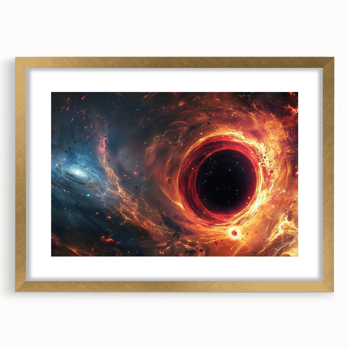 Fiery Black Hole Wall Art | Cosmic Space-Themed Canvas Print | Galaxy Decor