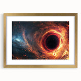 Fiery Black Hole Wall Art | Cosmic Space-Themed Canvas Print | Galaxy Decor