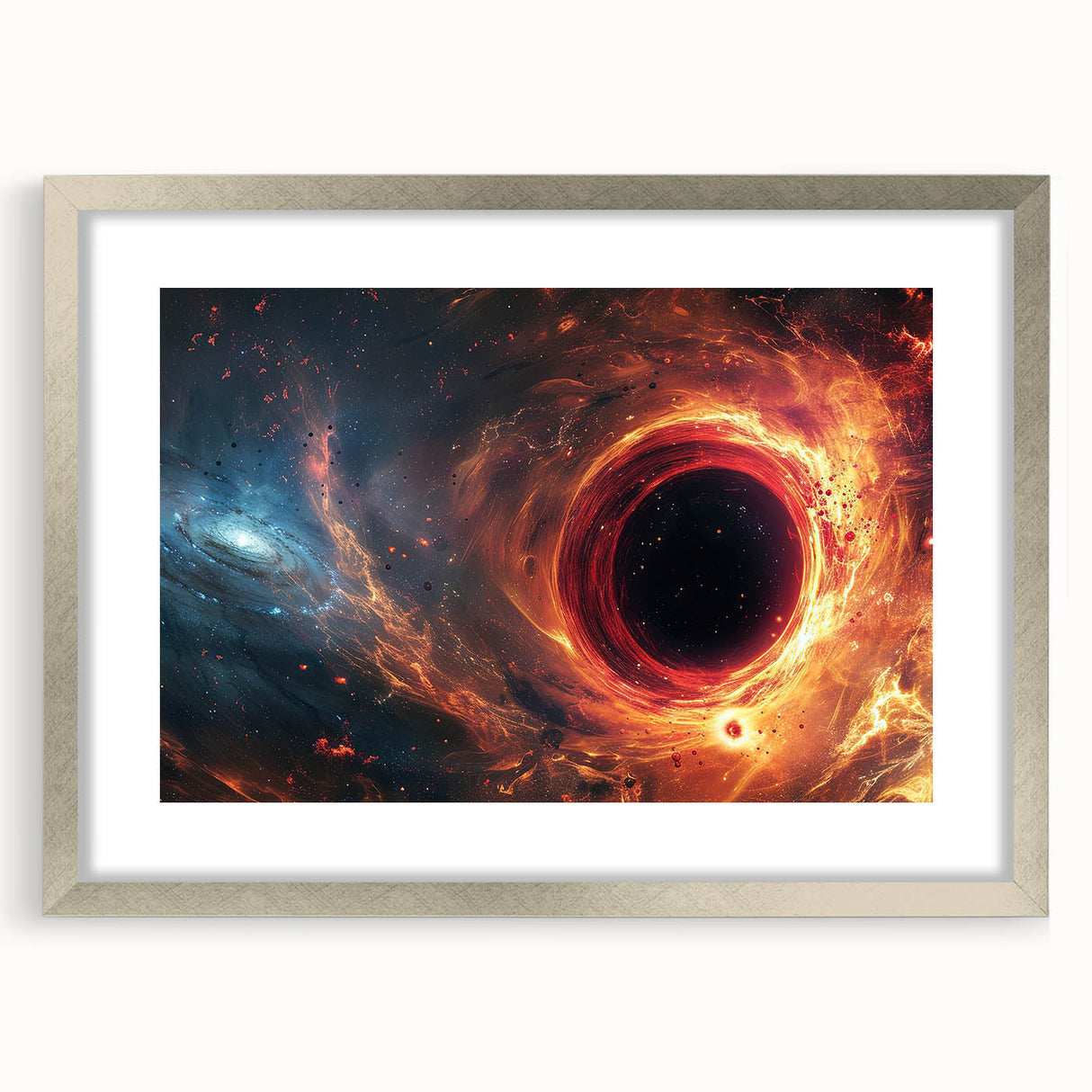 Fiery Black Hole Wall Art | Cosmic Space-Themed Canvas Print | Galaxy Decor