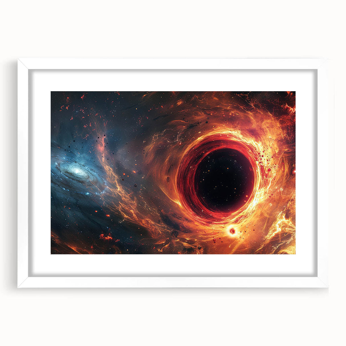 Fiery Black Hole Wall Art | Cosmic Space-Themed Canvas Print | Galaxy Decor