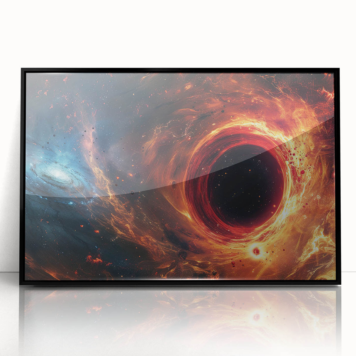 Fiery Black Hole Wall Art | Cosmic Space-Themed Canvas Print | Galaxy Decor