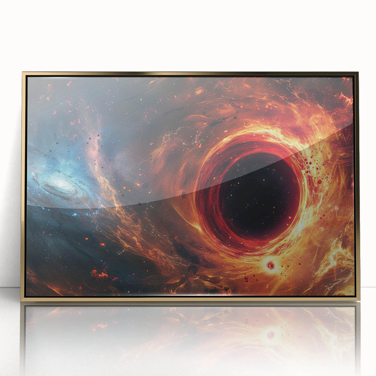 Fiery Black Hole Wall Art | Cosmic Space-Themed Canvas Print | Galaxy Decor
