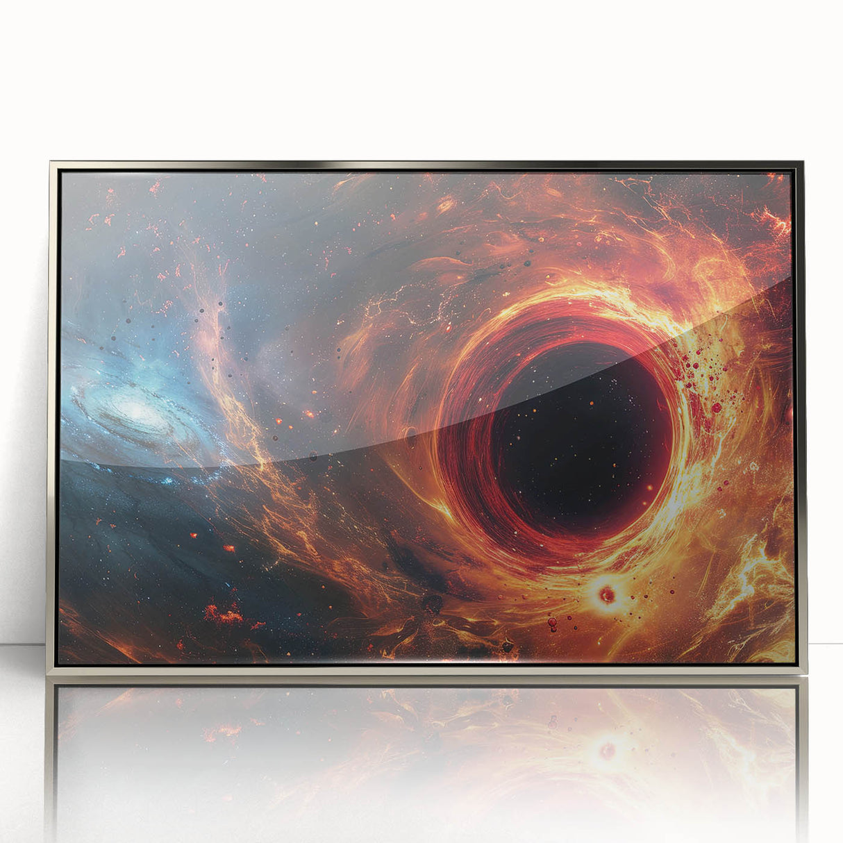 Fiery Black Hole Wall Art | Cosmic Space-Themed Canvas Print | Galaxy Decor