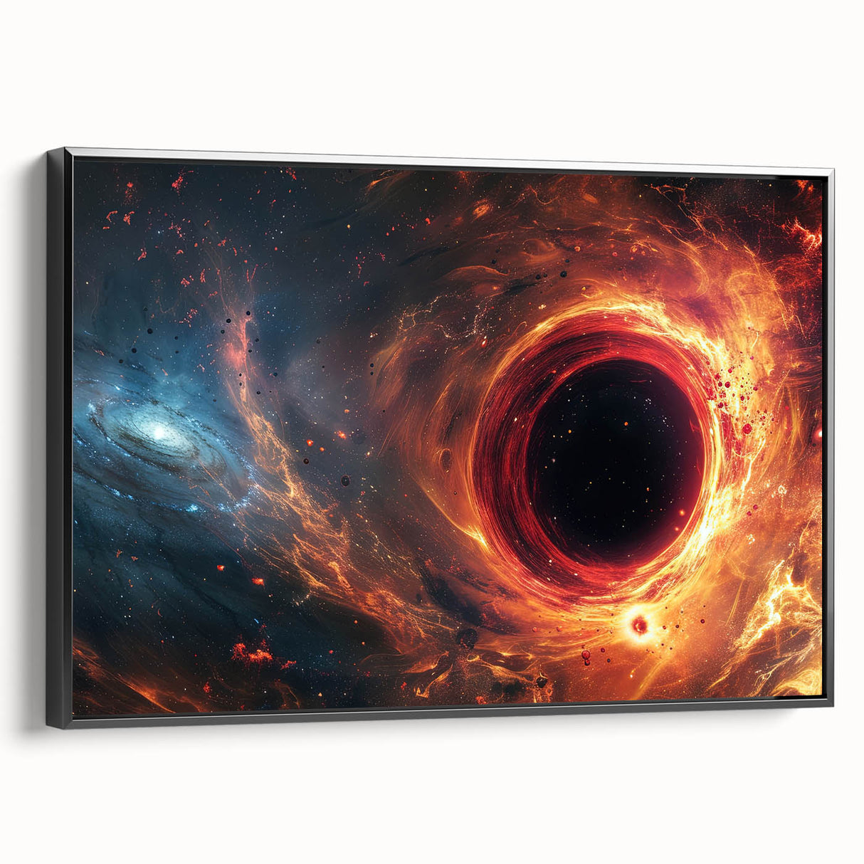Fiery Black Hole Wall Art | Cosmic Space-Themed Canvas Print | Galaxy Decor