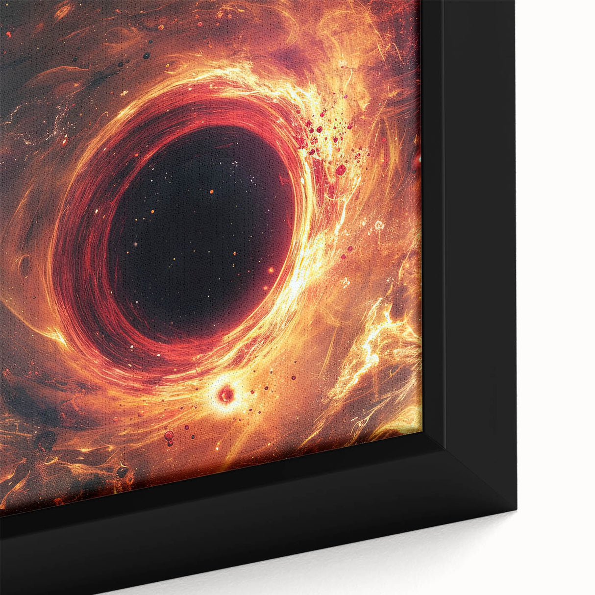 Fiery Black Hole Wall Art | Cosmic Space-Themed Canvas Print | Galaxy Decor