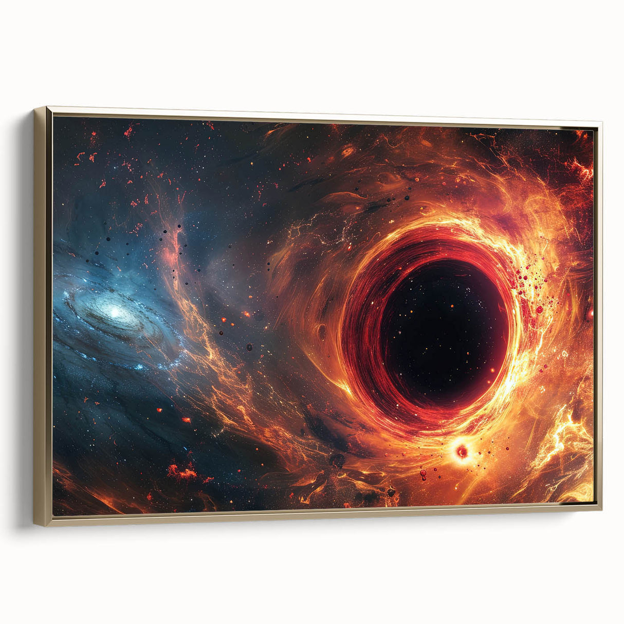 Fiery Black Hole Wall Art | Cosmic Space-Themed Canvas Print | Galaxy Decor