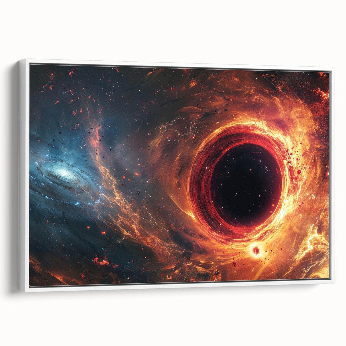 Fiery Black Hole Wall Art | Cosmic Space-Themed Canvas Print | Galaxy Decor